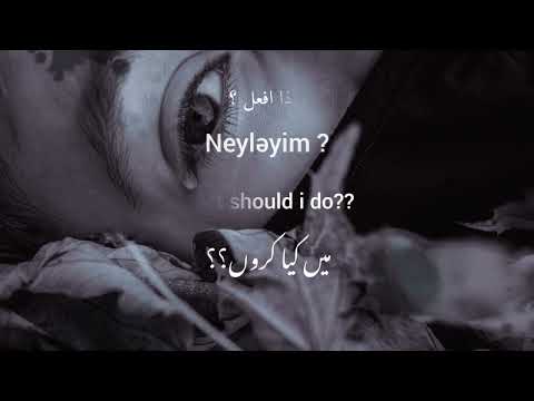 Yandim Ay Aman | Lyrics with Urdu + English + Arabic Subtitles | Slowed + Reverb | Sad song