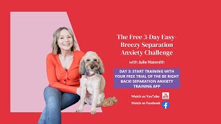 Day 3: Start Training with Your Free Trial of the Be Right Back! Separation Anxiety Training App