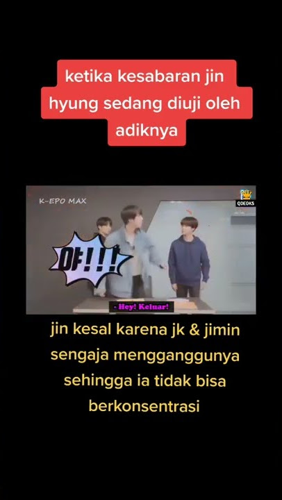 Ketika kesabaran Jin Hyung sedang diuji oleh adik-adiknya....#bts #jin #idolkpop #kpop #army