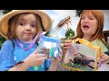 BUG CATCHiNG with NiKO and ADLEY!!  Learning about Rare Bugs found on pirate island irl &amp; in Roblox