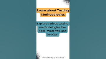 Learn about Testing Methodologies #softwaretesting #testing