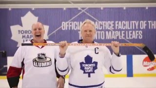 Maple leafs alumni hit the ice at mastercard centre for hockey
excellence prior to team's 10th annual canadian armed forces
appreciation night.