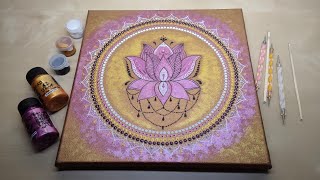LOTUS Flower Dot Mandala | How to paint | Paintings with a Story | Step by Step |#60