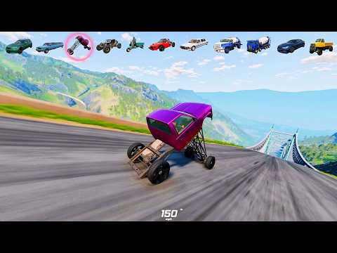 Full Throttle INSANE Long Downhill Mayhem! | BeamNG.drive Epic Crashes & Speed Test #117