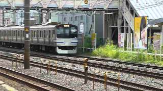E217系15両編成横須賀線 東神奈川駅通過(警笛あり)