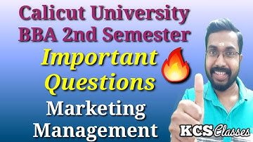 Marketing Management|Important Questions|Calicut University BBA 2nd Semester