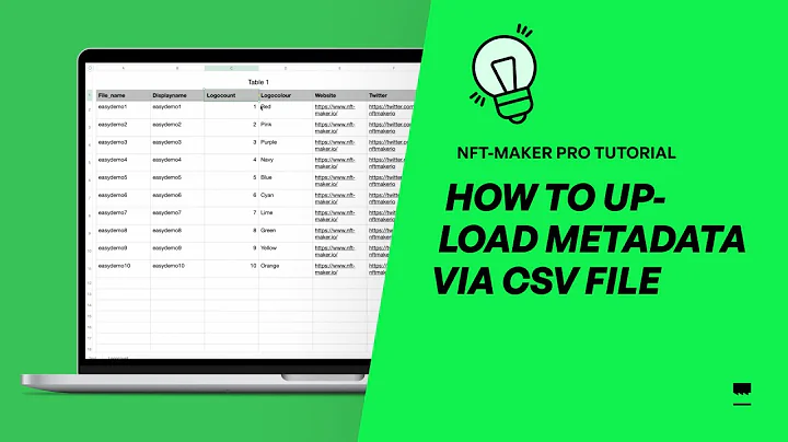 How to use a CSV file to upload metadata to NFT-MAKER PRO