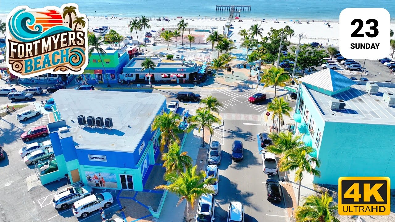 Форт-Майерс-Бич сегодня в прямом эфире с дрона в формате 4K HD 23.11.25