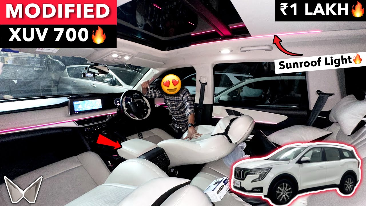 SUNROOF Light Installed in Mahindra Xuv 700‼️Xuv 700 Base to Top Modified | Xuv 700 Accessories 2025
