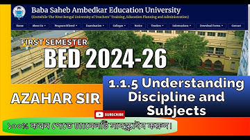 1.1.5 Understanding Discipline and Subjects AZAHAR SIR BSAEU FIRST SEMESTER SUGGESTION