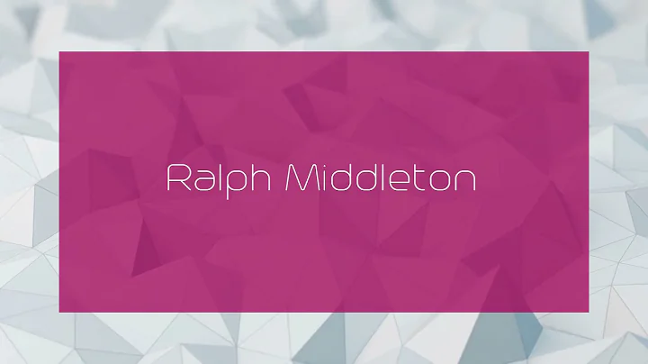 Ralph Middleton - appearance