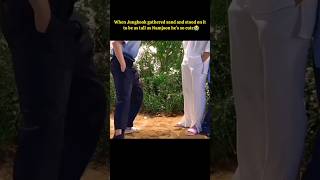 When Jungkook Gathered Sand And Stood On It To Be As Tall As Namjoon Hes So Cute