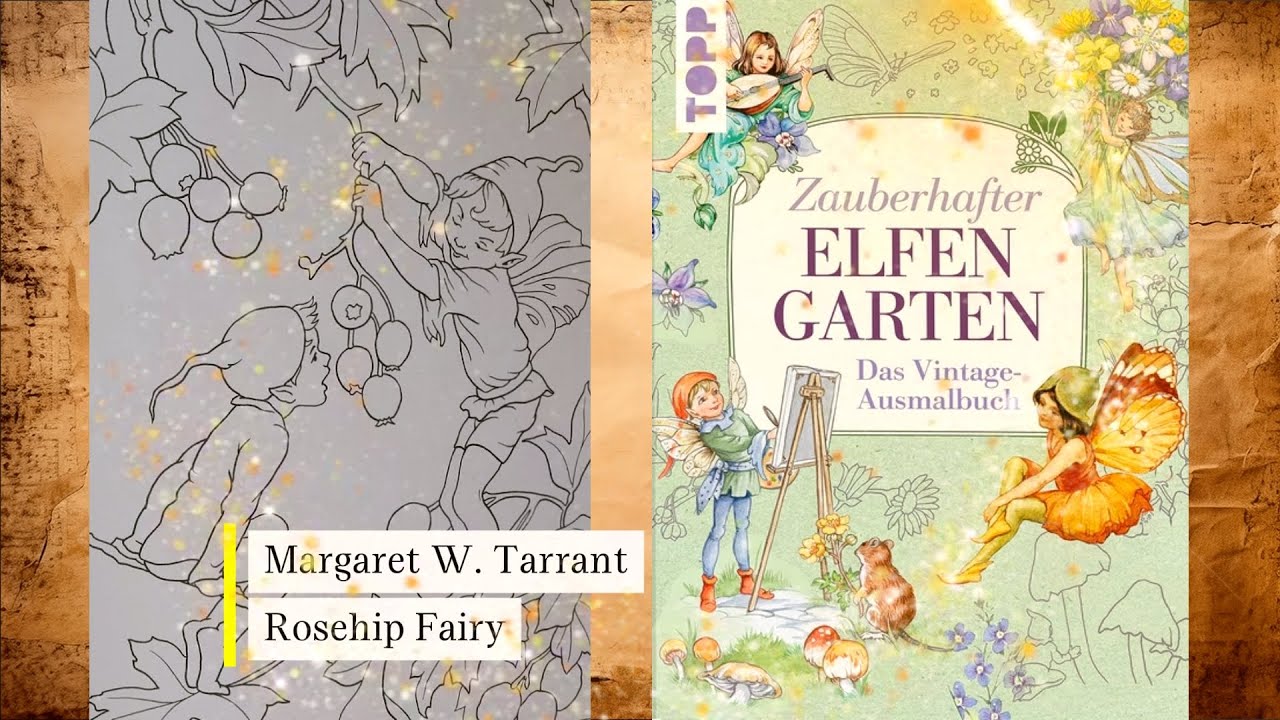 Coloring in untouched book - Zauberhafter Elfengarten - Hagebuttenfee by Margaret W. Tarrant