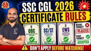 SSC CGL 2026 Certificate Confusion Solved | OBC, EWS & SC/ST Complete Guide