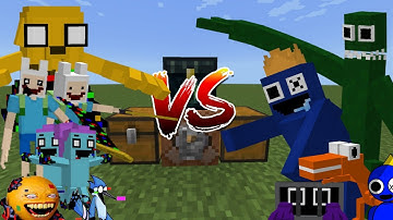 New Infected Glitch Pibby,Finn & Jake VS Rainbow Friends - Minecraft PE MOB FIGHT ADDON