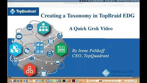 QUICK GROK Video: Creating a Taxonomy in TopBraid EDG
