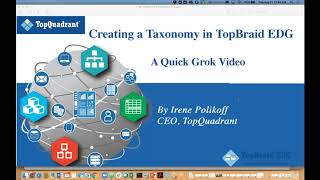 QUICK GROK Video: Creating a Taxonomy in TopBraid EDG
