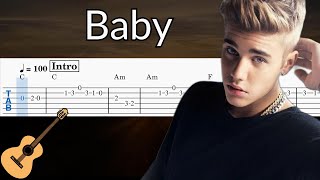 Baby (Justin Bieber)  - Guitar Solo Tab Easy screenshot 5