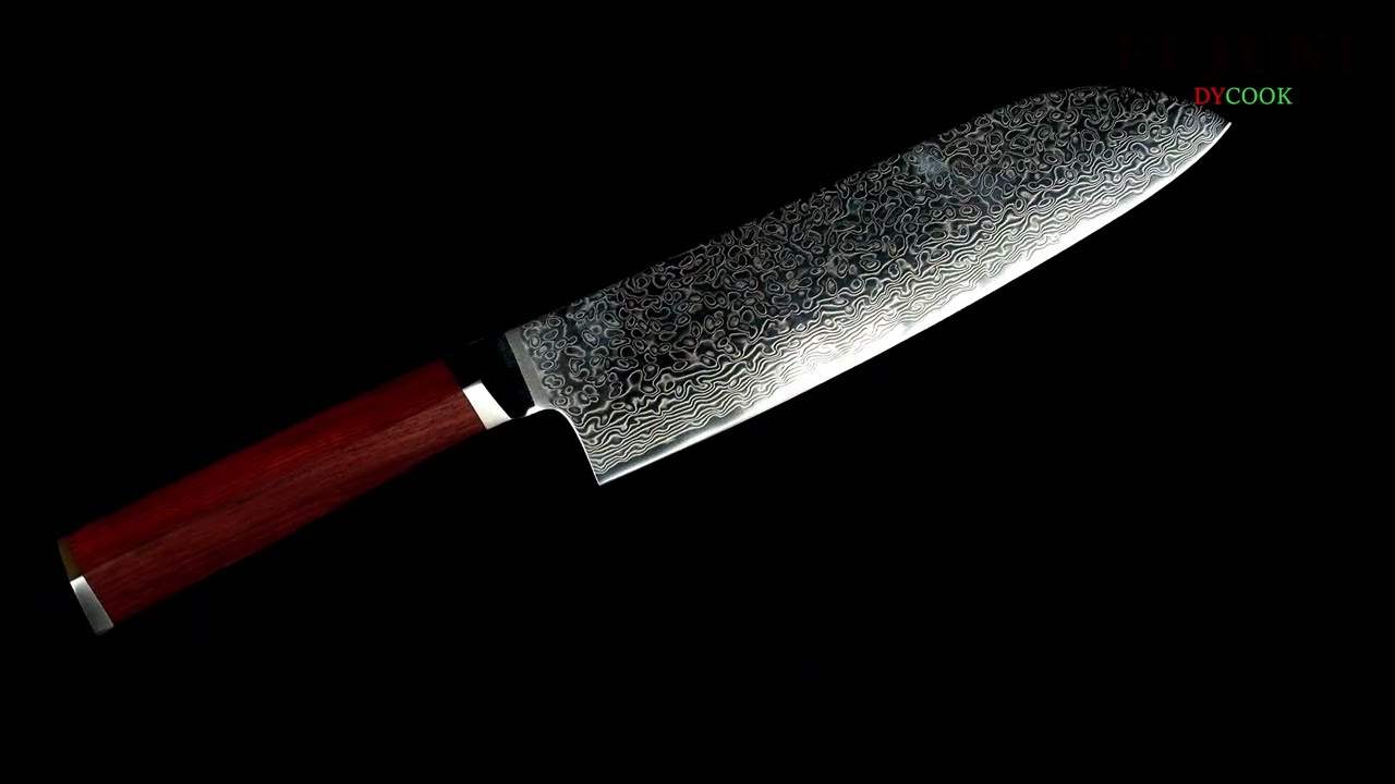 FUJUNI LF Series Damascus Steel 7"Santoku Knife