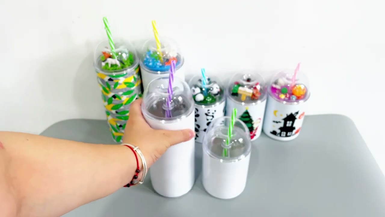 10oz/20oz/22oz Sublimation tumbler with DIY dome lid and slide lid - GGblanks