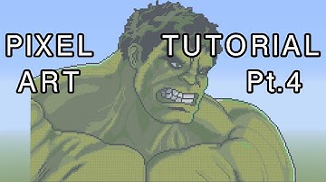 Minecraft Pixel Art Tutorial - The Hulk (Avengers Age Of Ultron) Part 4