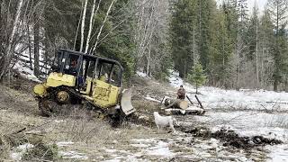 Hauling Wood to the Sawmill Site Using a Sled With Bunks