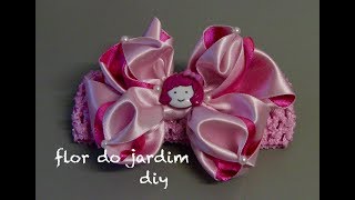 Laço Bombom de fita de cetim -Ribbon Hair Bow Tutorial