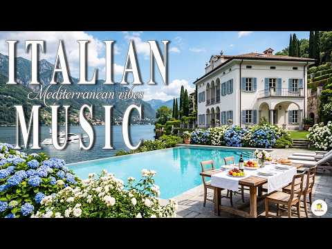 2 HOURS Italian Relaxing Music 🇮🇹 Amalfi Coast 4K | Seaside Cafe Ambience ☕