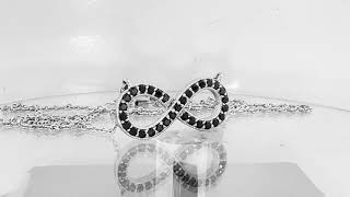 Infinity Black Diamond Pendant Necklace Handmade