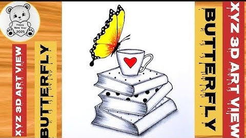 Drawing of an Open Book with Butterflies||Pencil Sketch||Easy Drawing ideas for Beginners