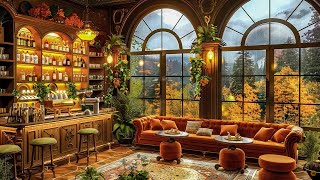 Jazz Relaxing Music with Light Rain with Cozy Coffee SHop |  Cafe Jazz Music For Work, Study