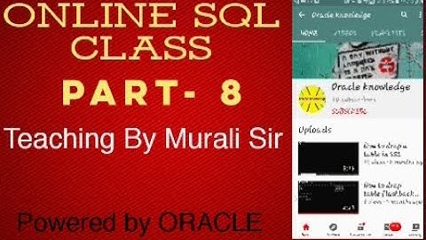 Oracle Online class Murali sir