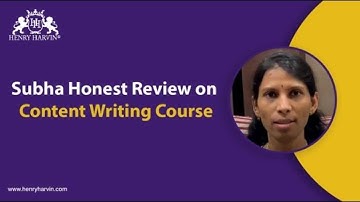 Content writing course student Shubha sharing her opinion on Henry Harvin content writing classes