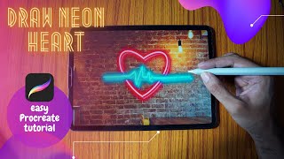 Draw a Neon style heart on iPad | Easy Procreate Tutorial screenshot 5
