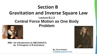 B.1.2: Central Force as one Body Problem