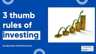3 Thumb Rules For Investing || Best of Investor Education