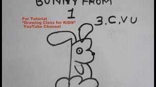 How to Draw BUNNY From ONE 1- Step by Step Tutorial for Kids @drawingclassforkids9764