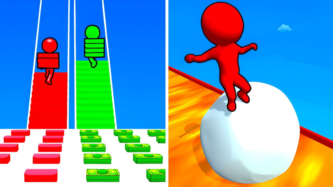 Bridge Race VS Snow Race 🌉❄️ All Levels Max Update Walkthrough Mobile NEW Gameplay B5RX