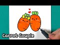 How to Draw Couple Carrot 귀여운 당근 커플 그리기