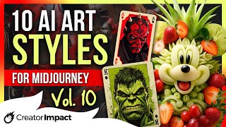 10 Powerful Midjourney ART STYLES: Vol 10 (Midjourney Prompt tips!)