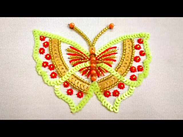 Butterfly Embroidery Tutorial | Sequence Butterfly Embroidery Work | Butterfly Embroidery