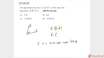 The angle between the vector `vecA` and `vecB` is `theta`. The value of the triple product `