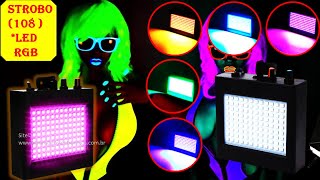 Laser Strobo Mini Efeito Estroboscópico 108 LED Flash iluminação Profissional RGB de 18W TB-0628 screenshot 4