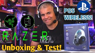 Razer Kaira Pro PS5 Wireless headset with Haptic Feedback! - Unboxing & Mic Test