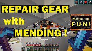 Minecraft - MENDING!  How to Repair Fix Tools FAST!  (Vanilla) Guide