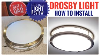 Drosbey 36W Dimmable LED Flush Mount Ceiling light Fixture Review  & How To Install It