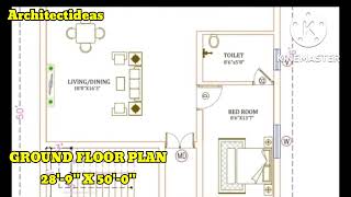 28'-0'x 50'-0'|Ground Floor Plan| Subscribe Lile comment  Just Contact For House Plans And Elevation