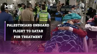 Injured Palestinians board flight to Qatar to receive medical treatment