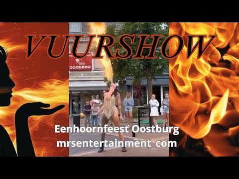 Vuurshow bij Eenhoornfeest in Oostburg (Zeeland)