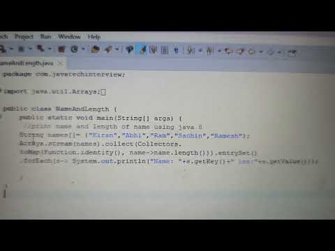find name and length of name from array of names using java 8@javatechinterview #java8stream #java
